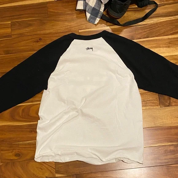 Stussy Black and White Crew Neck Tee - Picture 4 of 5